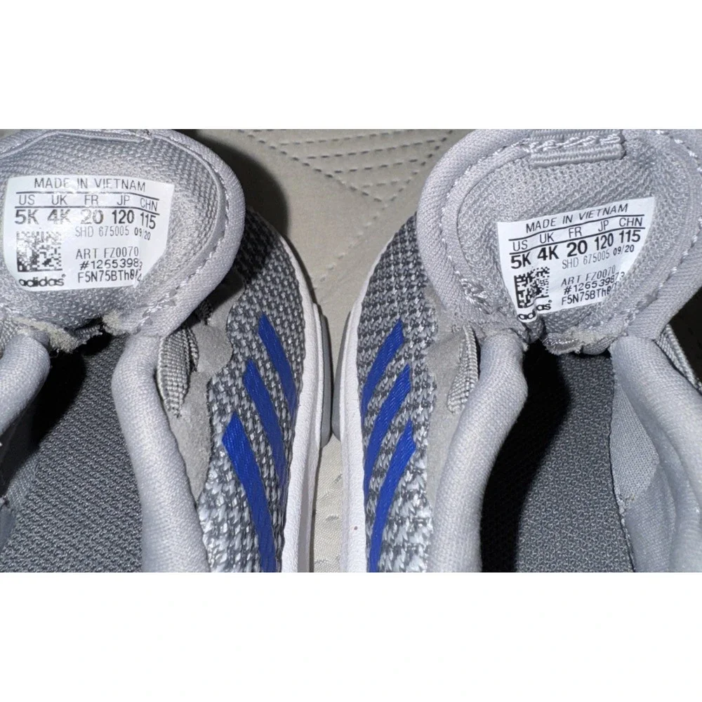 Adidas Racer TR 2.0 Kids Size 5K Grey Blue Running Sneakers